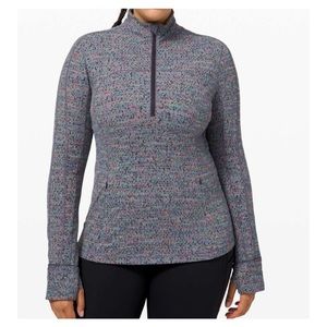 Lululemon Run Briskly 1/2 Zip Top Neon Tweed Jacquard HTR